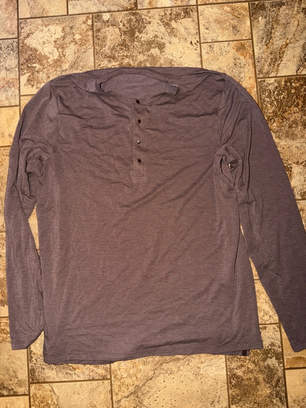 lululemon athletica Men's Long-Sleeve Henley - Charcoal Gray